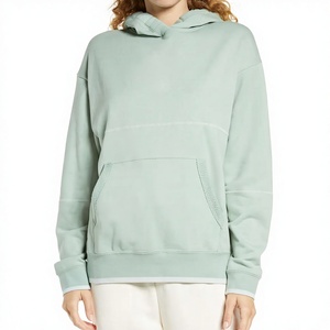 Sweat-shirt à capuche EVER GLOW en coton lourd 100% avec logo personnalisé, coupe ample, coupe-vent, épaules tombantes, style streetwear pour femmes - Product Image 1