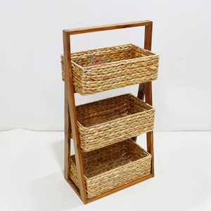 Rustic Rectangle <b>Plastic</b> Storage <b>Basket</b> & Game Tray with Handle for Desktop and Car Use - Product Image 3