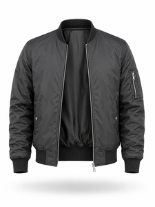 High Quality Wholesale Winter <b>Men's</b> High Street Style Stand Collar Quick Dry Nonwoven Nylon <b>Suede</b> Zipper Solid Pattern <b>Jacket</b> - Product Image 4
