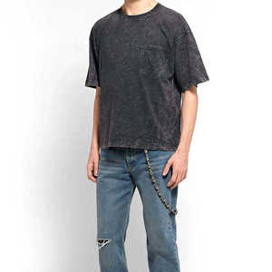 Custom Heavyweight 100% Cotton Oversized <b>T</b>-<b>Shirt</b> Vintage Acid Wash Stone Wash Streetwear Men's <b>Pocket</b> Tee <b>Shirt</b> Wholesale - Product Image 2