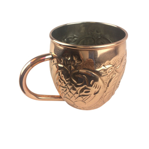 Mug à bière et cocktail en acier inoxydable martelé plaqué cuivre avec poignée en laiton – Vaisselle de bar écologique – Cadeau – Mugs en cuivre - Product Image 5