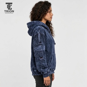 Damen-Hoodie im Used-Look mit weichem Tragegefühl, lockerer Passform, Vintage-Inspiration und modernem Streetwear-Look für den Alltag. - Product Image 5