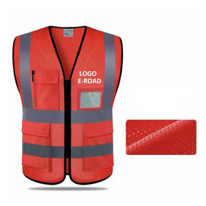 Reflective Safety <b>Work</b> Vest Custom Logo <b>Construction</b> Waterproof Breathable Quick Dry Unisex All Seasons Full Polyester/Cotton - Product Image 1