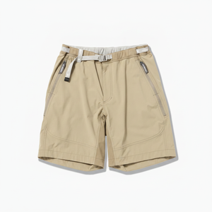Shorts cargo utilitaires en coton beige pour homme, personnalisés, multi-poches, confortables, avec fermeture à cordon de serrage, shorts de travail - Product Image 5