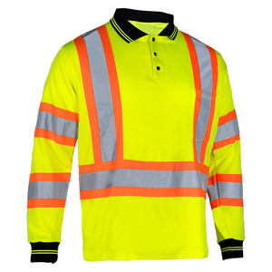 Camiseta Polo de Manga Larga con Cinta Reflectante, Ropa de Trabajo de Alta Visibilidad, para Trabajos en Carreteras y Construcción Industrial - Product Image 4
