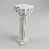 Colonne de piédestal moderne en marbre blanc massif sculptée à la main, surface hautement polie, pour villa et jardin, modèle India IN;27243 du Groupe Hayat