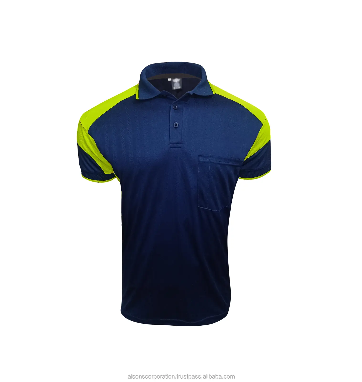 Custom Logo Heren Licht Poloshirt Hi Vis Werk Shirts Met Pocket Cargo Werkkleding Polyester Spandex Print Golf Polo Shirts