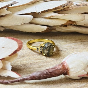 Latest Design Top Choice <b>Moss</b> <b>Agate</b> <b>Ring</b> 18k Gold Plated Boho Brass <b>Ring</b> Statement Vintage Solitaire Wholesale <b>Ring</b> For Women - Product Image 3