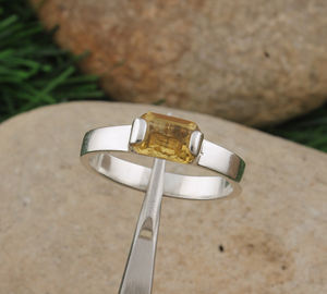 Pendentif en turquoise naturelle, argent sterling 925, bijoux minimalistes, bague simple et délicate en pierre précieuse, bague de mariage pour femme, pierre de naissance de janvier - Product Image 3