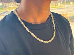 Cadena de tenis de lujo de plata 925 con moissanita, corte brillante, eslabones tipo caja, chapada en oro rosa, unisex, para uso diario, compromiso, tercera mano - Product Image 2