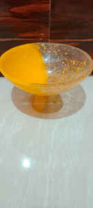 Bol en résine bicolore bleu et transparent avec base pour usages multiples - Product Image 3