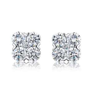 Pendientes de Barra Elegantes Vintage de Plata de Ley 925 para Mujer con Cadena Larga de Diamantes Cultivados en Laboratorio, Certificados por IGI - Product Image 4