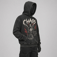 Sweat à capuche unisexe en molleton épais respirant, style streetwear, avec double fermeture éclair, 100% coton, brodé et perlé, idéal pour l'hiver