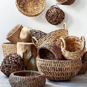 Customizable Luxury Water Hyacinth <b>Baskets</b> with Handles-Eco-Friendly Decorative Storage for Home Gardens Lightweight & Durable - Product Image 5