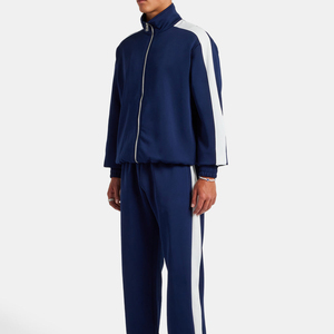 Conjunto Deportivo para Hombre, Color Azul Marino Sólido, Chaqueta con Capucha y Cierre de Cremallera y Pantalones, Corte Regular, 100% Algodón - Product Image 3