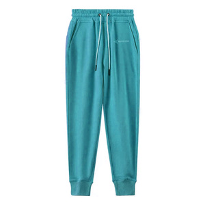 Men's Navy Blue Cotton Sweatpants Elastic Waist Drawstring Casual Joggers Side Pockets Midweight Autumn Wear - Product Image 5