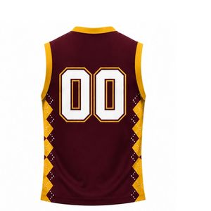 Customized Maroon Gold Volleyball Sleeveless Shirt Team Sportswear Athletic Jersey Top Training Match Uniform Performance - Product Image 2