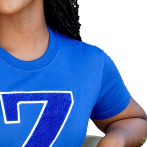 T-shirt décontracté en chenille Zeta Phi Beta Big Z pour femme, bleu, avec lettres grecques brodées, pour sororité - Product Image 5