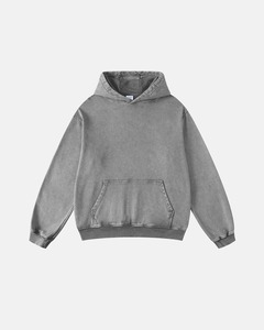 เสื้อฮู้ดดี้สีเทาขนาดใหญ่พิเศษสำหรับผู้ชาย สไตล์ลำลอง สีพื้น ผ้าเฟรนช์เทอร์รี่ ทรงปกติ เหมาะสำหรับใส่ในฤดูใบไม้ร่วง มีกระเป๋า - Product Image 1