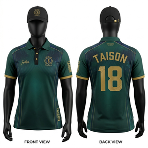 เสื้อกอล์ฟผู้หญิง 190 GSM ผ้าโพลีเอสเตอร์ผสมสแปนเด็กซ์ ระบายอากาศได้ดี ลายดอกไม้ สีฟ้าครีม โปโล ปักโลโก้ตามสั่ง พิมพ์ลาย พรีเมียม - Product Image 4