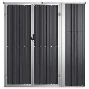 Abri à outils de jardin en acier galvanisé anthracite de 63.4 "x 35" x 63.4 "pour le rangement - Product Image 3