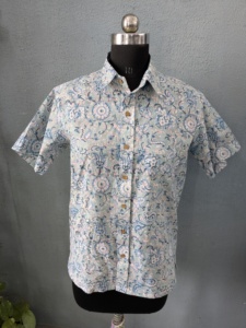 Chemise d'été florale en popeline pour homme, personnalisée, à manches courtes, imprimée, décontractée, boutonnée, séchage rapide, écologique, vente en gros - Product Image 5