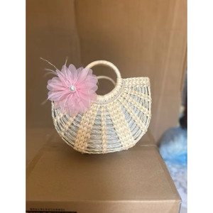 Woven Water Hyacinth Bag Bow Design Handmade Natural Rattan Handbag Eco Friendly Women Fashion Bag Vietnam Factory Supply - Product Image 3