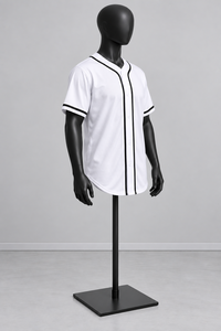 Camiseta de Béisbol Blanca con Cuello en V, Manga Corta, Diseño Sólido, Transpirable, Estilo Clásico para Entrenamiento, Hombres y Mujeres - Product Image 2