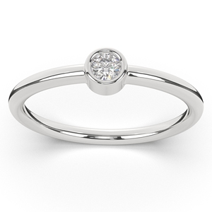 Anillo de Diamante Moissanita de Plata Auténtica con Forma Circular Minimalista, Regalo Sorpresa para Propuesta de Matrimonio, para Mujer - Product Image 3