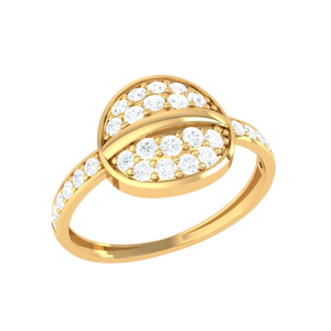 Bague élégante en or avec motif géométrique circulaire moderne, bijou minimaliste pour mariage ou anniversaire, cadeau idéal - Product Image 3