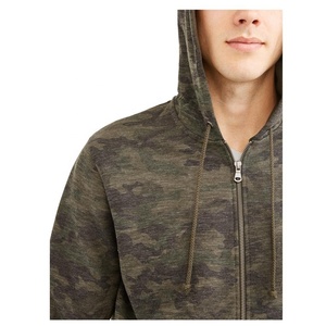 Sudaderas con capucha de mezcla de poliéster y algodón con estampado de camuflaje para hombre, con cierre de cremallera, para uso en invierno, personalizables. - Product Image 3