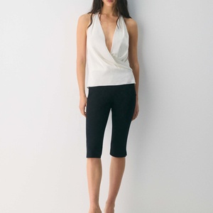 Summer New Embroidery Halter Neck <b>Top</b> Loose Woven Tank Style 100% Polyester Sleeveless Wrap Women's Halter Neck <b>Tops</b> & Blouse - Product Image 5