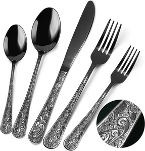 Fourchette à dîner en acier inoxydable, finition miroir, style simple, couverts pour les fêtes - Product Image 6