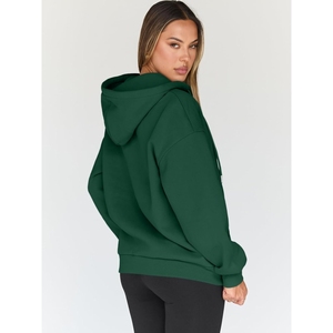 Sudadera con capucha de algodón grueso de 330 g/m² con logotipo personalizado, ropa urbana para mujer, estilo oversized, 100 % algodón, ropa en blanco de alta calidad. - Product Image 3