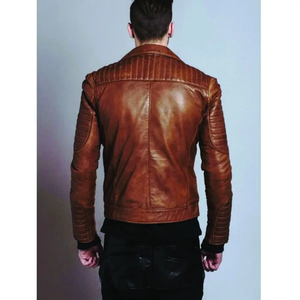 Custom Brown <b>Vintage</b> Leather Biker <b>Jacket</b> Men <b>Motorcycle</b> Fashion <b>Jacket</b> Men Fashion Leather Biker <b>Jacket</b> - Product Image 2