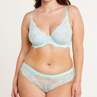 Ensemble de lingerie élégant et sexy pour femmes, ensemble soutien-gorge et culotte deux pièces, bikini sans armatures, bonnet 3/4, respirant, écologique, confortable