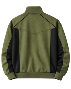 Ensemble de survêtement pour homme vert foncé personnalisé avec veste de sport à passepoil blanc et pantalon de jogging, fabricant sur mesure OEM, vêtements de sport - Product Image 5