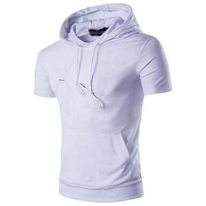 Sweat-shirts à capuche pour hommes, légers, 100% coton, manches courtes, brodés, imprimés sur mesure, en molleton, séchage rapide, écologiques, service OEM - Product Image 1