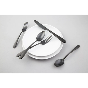 Juego de Cubiertos Negro Mate de 16 Piezas, Acero Inoxidable, Diseño Minimalista, Apto para Lavavajillas, para Catering, a Precio Económico - Product Image 5