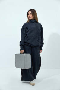Ensemble de survêtement décontracté en molleton lavé pour femme, sweat-shirt et pantalon ample 100 % coton – Vente en gros Fabricant - Product Image 3