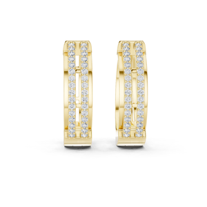 Pendientes de Aro Bali con Circonitas, Chapados en Oro de 18K y Plata de Ley 925, Joyería de Lujo para Mujer - Product Image 1