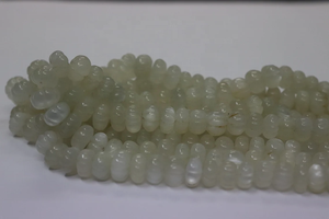 ลูกปัดมูนสโตนสีขาวขนาด7-9มม. 17นิ้วสำหรับทำเครื่องประดับ - Product Image 2
