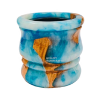 Nouveau brûleur à bakhoor en bois d'acacia et résine époxy, fait main, durable, avec couleur et logo personnalisables, pour parfum d'intérieur, cadeau du Ramadan 2027