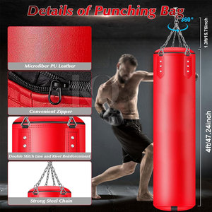 Sac de frappe suspendu durable pour la pratique de la boxe, du kickboxing et des arts martiaux, avec des coutures robustes et des matériaux de qualité. - Product Image 2