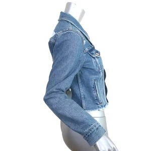 Chaqueta Vaquera Azul de Alta Calidad con Dobladillo Deshilachado para Mujer, Abrigo Vaquero Casual Lavado con Bolsillos, Chaqueta de Manga Larga con Botones al Frente - Product Image 2