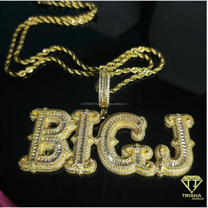 Collier pendentif personnalisé « DRE » avec diamant de laboratoire, chaîne cubaine, bijoux hip-hop bling pour hommes et femmes - Product Image 2