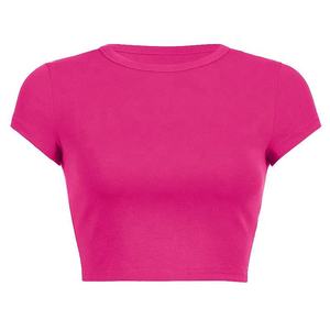 Precio al por Mayor, Diseño Personalizado, Top Corto para Mujer, Nuevo Estilo, Transpirable, de Secado Rápido, 100% Algodón Jersey, Cuello Redondo, Alta Calidad - Product Image 3