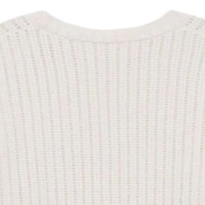 Men White Crochet <b>Long</b> Sleeve T Shirt Crew Neck Textured Cotton Casual Streetwear Fashion Top for Daily Wear - Product Image 4