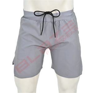 Shorts de sport décontractés pour hommes, style urbain, été, en Spandex/Polyester, taille mi-haute élastique, respirants, écologiques, couleur unie - Product Image 1