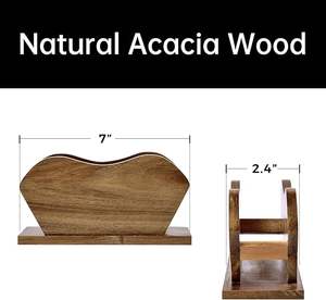 Porte-serviettes rectangulaire en bois massif épais 2026, taille moyenne, organisateur de table à manger - Product Image 2